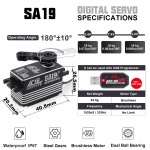 Original AGFRC SA19 Steel Gear 8.4V 19KG 0.073s Low Profile Smart Winch 360 Degree Digital Programmable Brushless RC Car Robo
